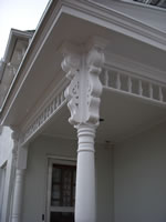 Ornate porch with spandrels