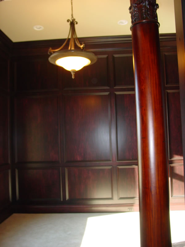 panelled walls and column