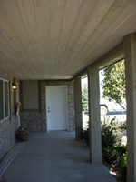 timber porch with tongue and groove ceiling
