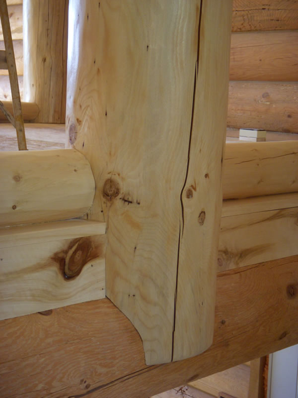 log newel post