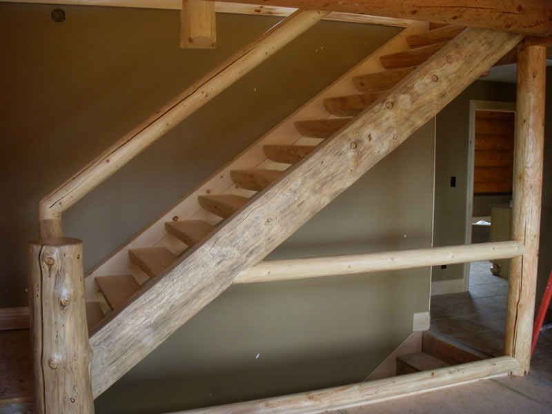 Log stair case