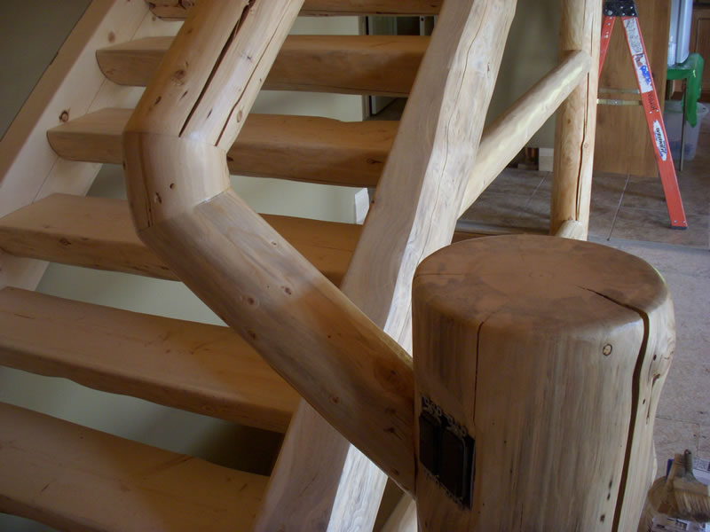 log stairs